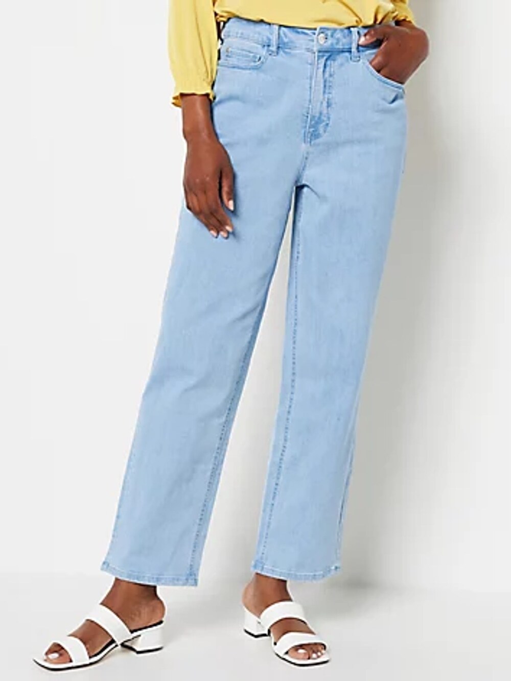 Girl With Curves Wide Leg Jeans Light Wash Women's Tall 22